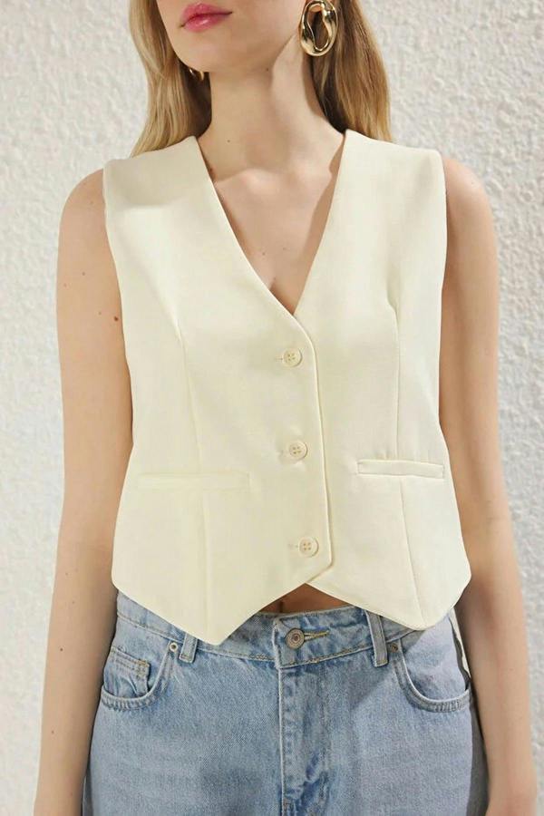 WOVCOR Woven Crop Vest