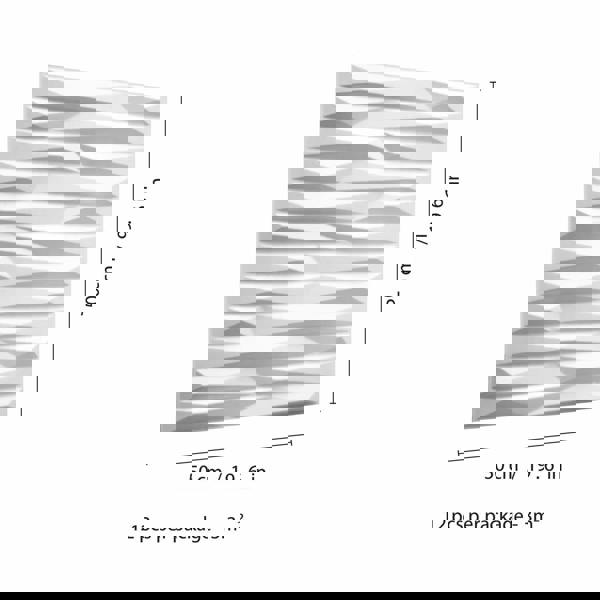 W3DP0017 - GA-WA24 Valeria Eco Friendly 3D Wall Panels Decorative Tiles - 50x50 cm - 12 Boards (for 3 sqm2)