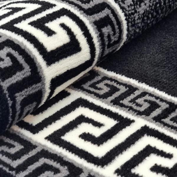 Viva Rugs Marble Rug Black Large Small XL Soft Modern Bordered Living Room Bedroom Carpet Rug