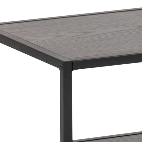 Furniture To Go Seaford Black Metal Open TV Unit with 3 Black Shelves