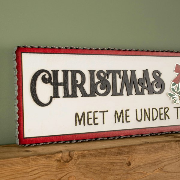 Samuel Alexander 82cm White Wooden Christmas Market Hanging Sign