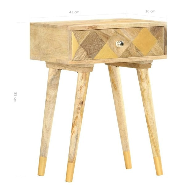 Berkfield Bedside Cabinet 43x30x58 cm Solid Mango Wood