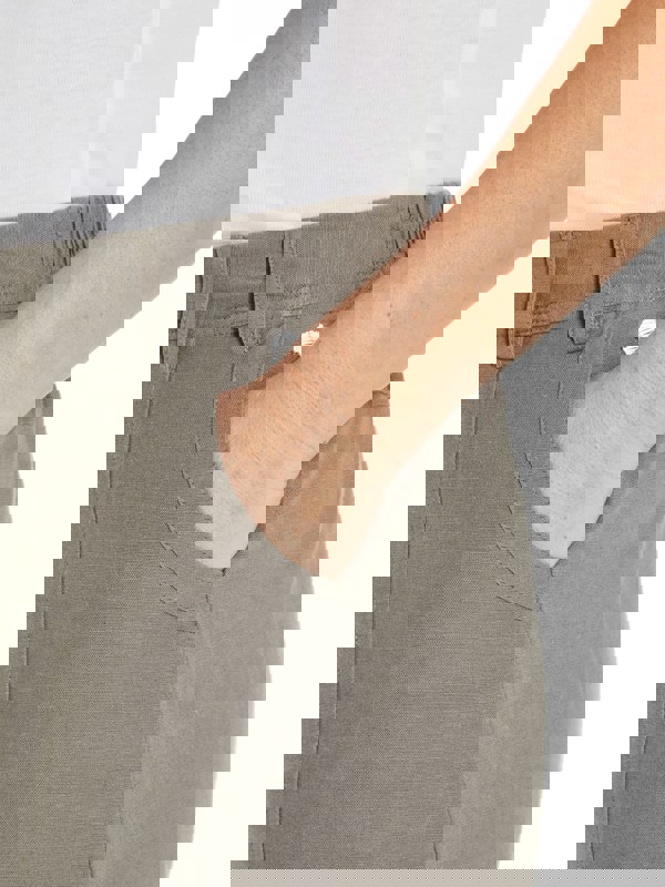 PennyPlain Linen Blend Cropped Trousers - Sage