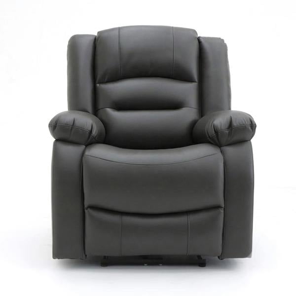 Furnishings For Less Arlo Black or Grey Leather Like Electric Reclining Sofa Suite 3 + 2 USB + Drinks Tray