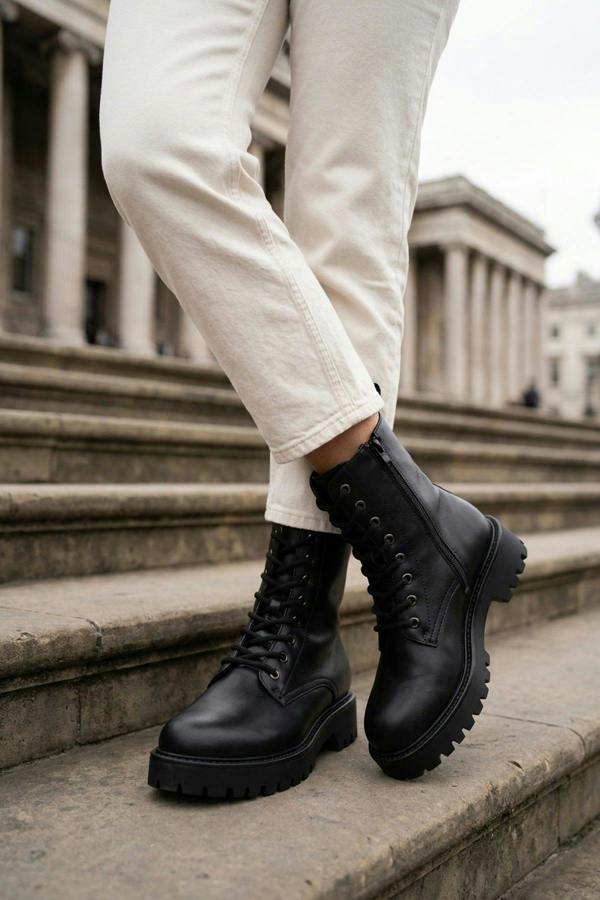 ikrush Theia Chunky Sole Lace Up Boots