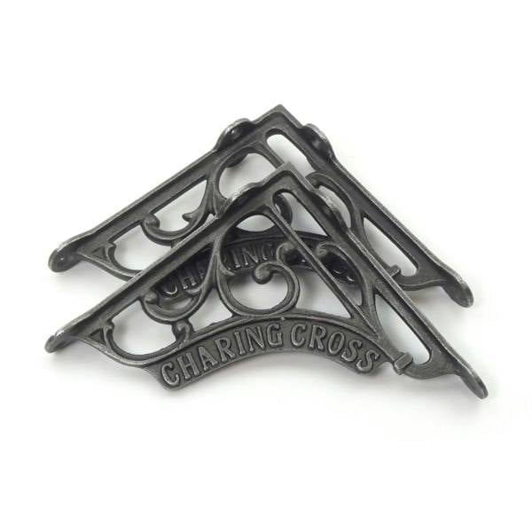 Pair of Antique Cast Iron Victorian Style 'Charing Cross' Shelf Brackets 