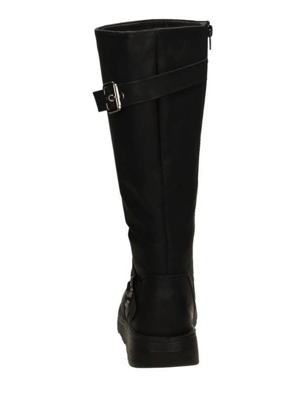Spot On Ladies Spot On Buckle Detailed Wide Fit Knee High Boots F51202