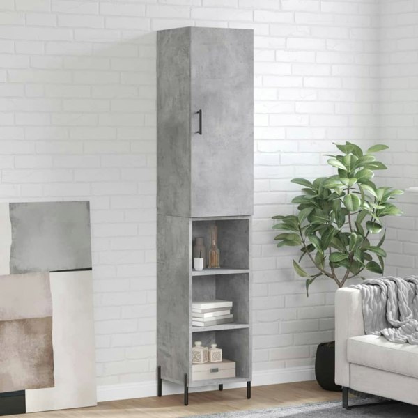 Berkfield Highboard Concrete Grey 34.5x34x180 cm Engineered Wood