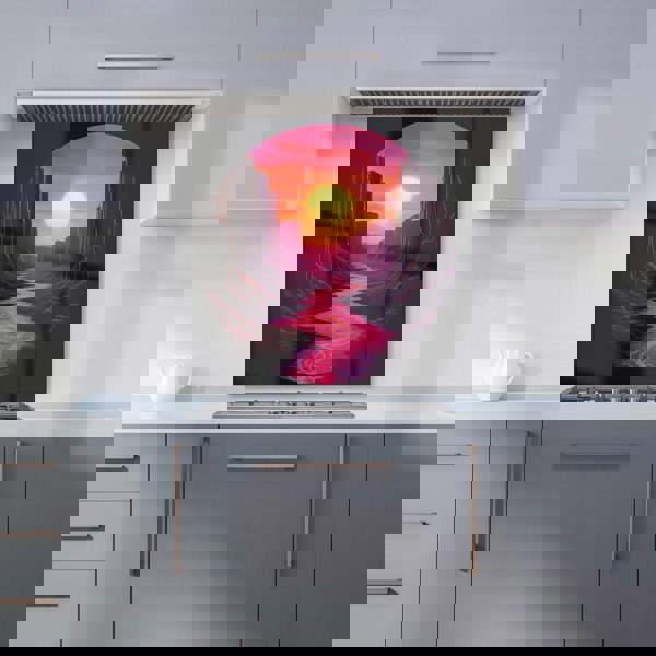 Warren Reed - Designer Synthwave Canyon Sunset Kitchen Splashback