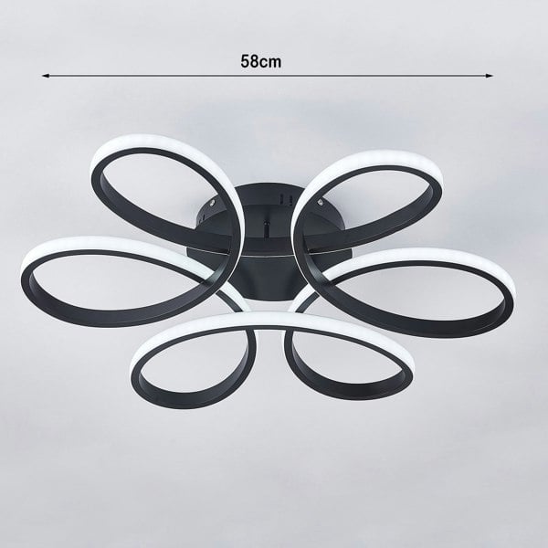Black Frame Modern Dimmable/White LED Chandelier Ceiling Light Ceiling Light Fixtures Living and Home