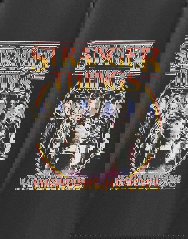 Stranger Things Unisex Kids Grey Hawkins Heroes Short Sleeved T-Shirt