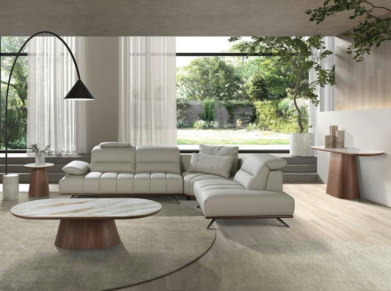 Angel Cerdá Corner sofa in light grey leather 6243/6244