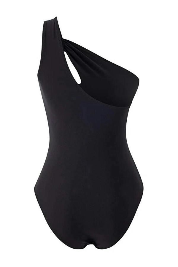 WOVCOR One Shoulder Cut Out Detail Padded Regular Swimsuit