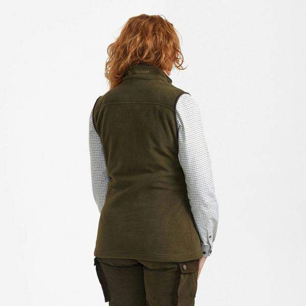 Rear view of Deerhunter Lady Eagle Fleece Waistcoat showing fitted shape and design