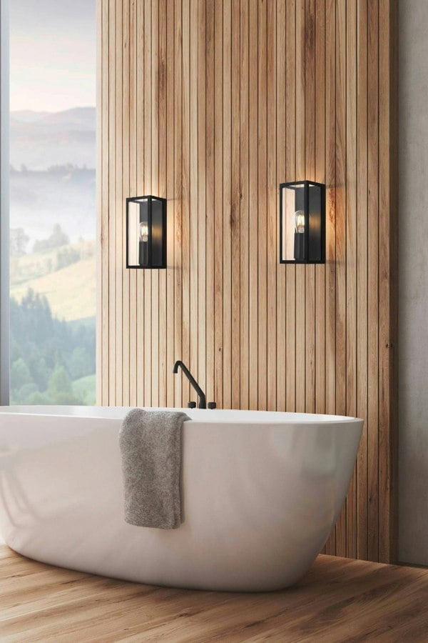 EGLO Amezola 1-Light Caged Industrial Wall Light