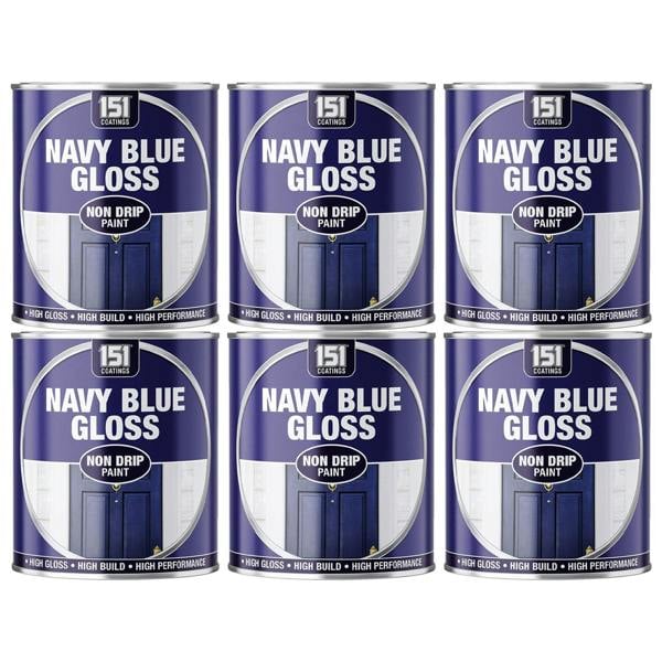 151 6X Navy Blue Gloss Non-Drip Paint 300ml