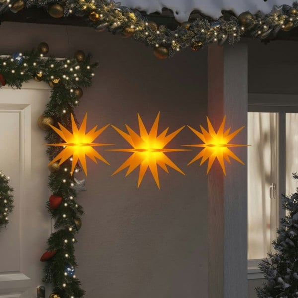Berkfield Moravian Star Lights with LEDs 3 pcs Foldable Yellow