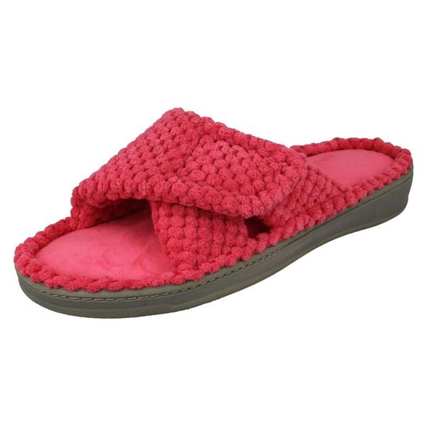 Padders Ladies Padders Cross Detailed Adjustable Mule Slippers Flo