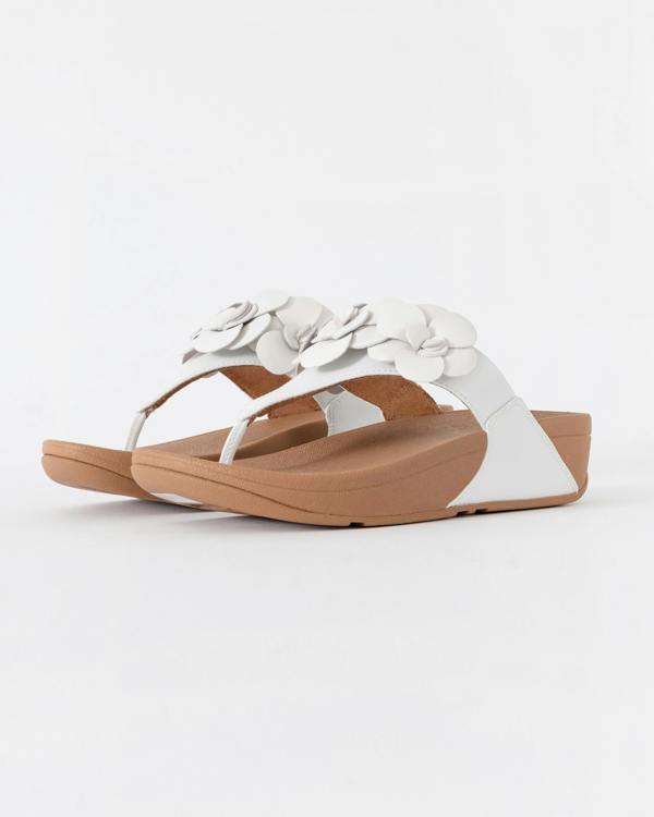 FitFlop Womens Lulu Flower Toe-Post Sandals - Urban White 194