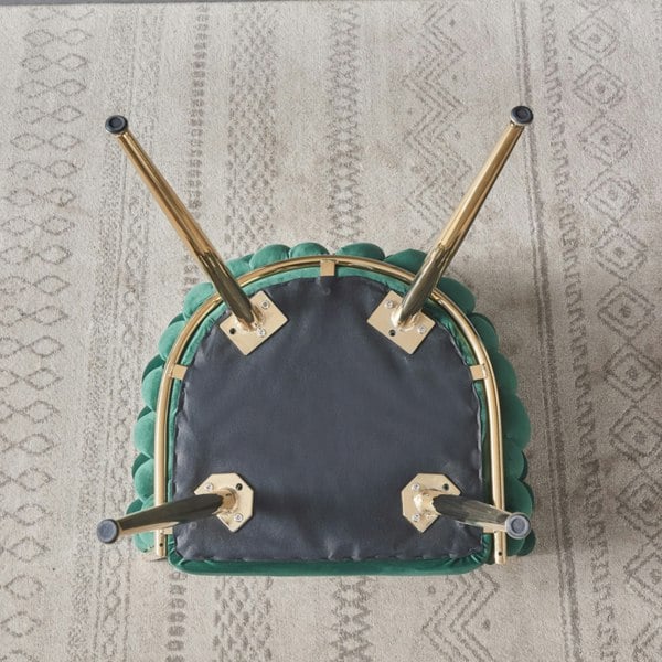 Life Interiors Set of 6 Roma Knot Velvet Armchairs with Gold Metal Legs, Modern Tufted Design for Living Room