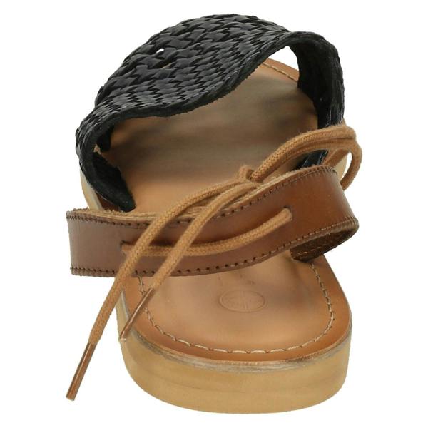 Leather Collection Ladies Leather Collection Flat Weaved Mule Sandals