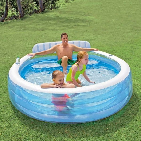 Intex Swim Center Family Lounge Pool with Built-In Seats