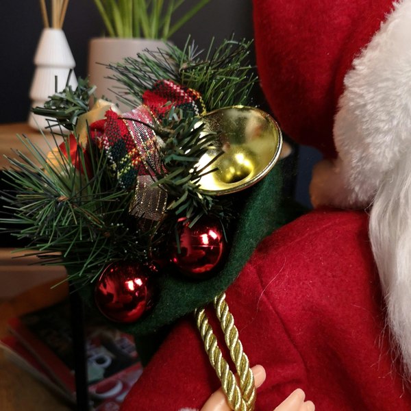 Samuel Alexander 60cm Red Standing Santa Claus Indoor Decoration with Present and Green Sack