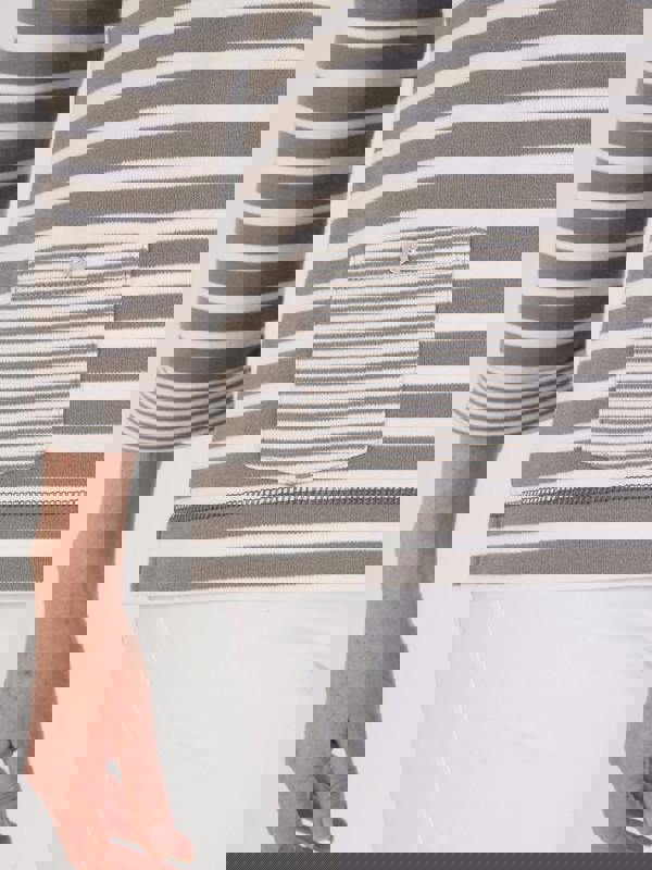 TIGI Stripe And Patch Pocket Top