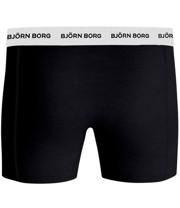 Bjorn Borg 3-Pack White Waistband Boxer Briefs, Black/White/Grey