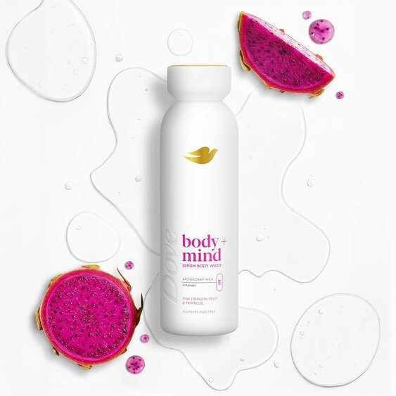 Dove Body + Mind Serum Body Wash Dragon Fruit Antioxidant & Vitamin E, 6x650ml