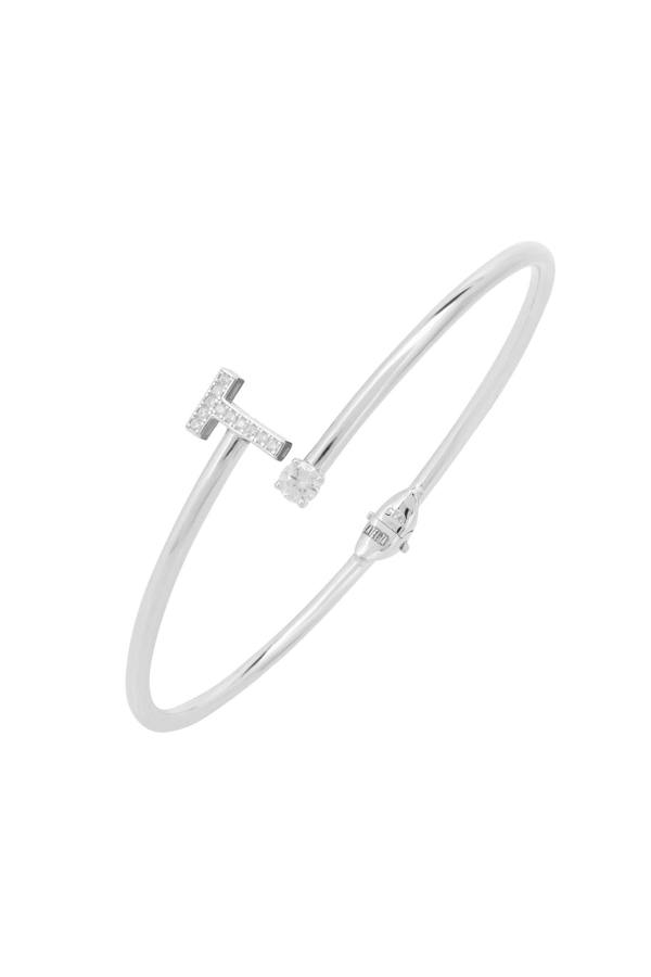 Initial 'T' silver bracelet.