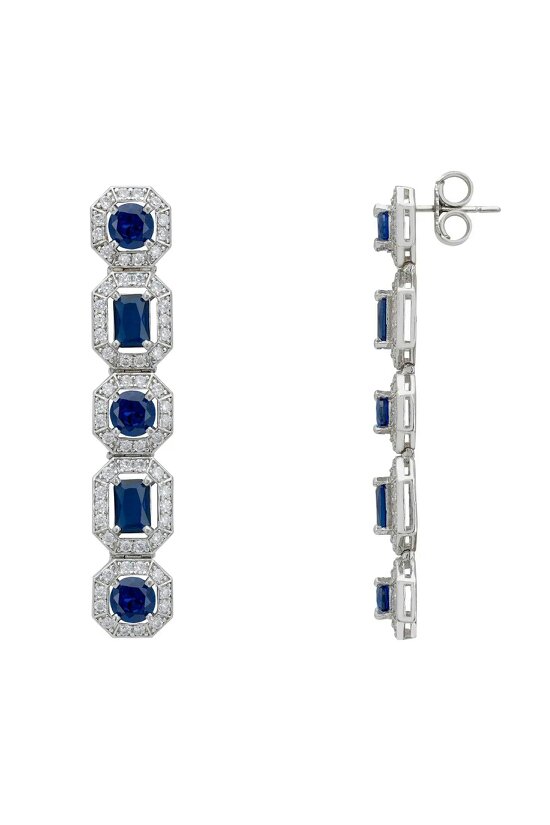 Latelita Whistledown Sapphire Gemstone Earrings Silver