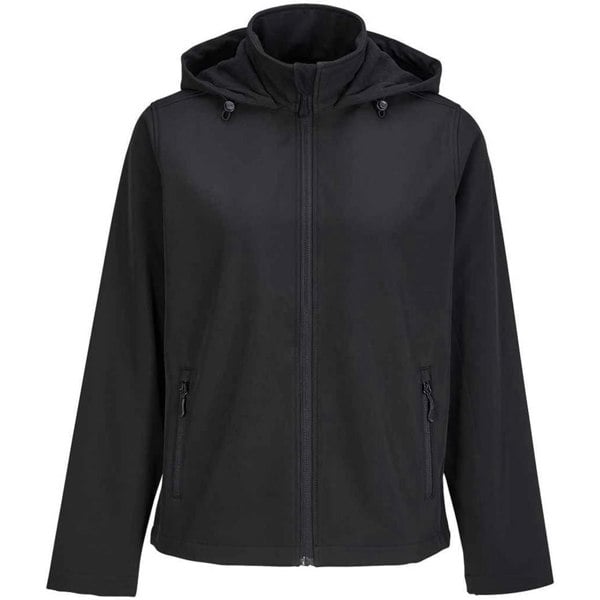 SOLS Womens Race Hooded Soft Shell Jacket - Black