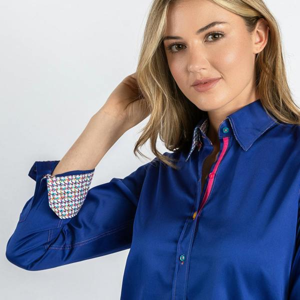 CLASSIC WOMENS SATIN COTTON SHIRT - Premium Men's Patterned Shirt by Claudio Lugli | Bold Design, Tailored Fit, Best Printed Shirts