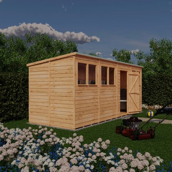 Shire Overlap 16x6 single door pent shed