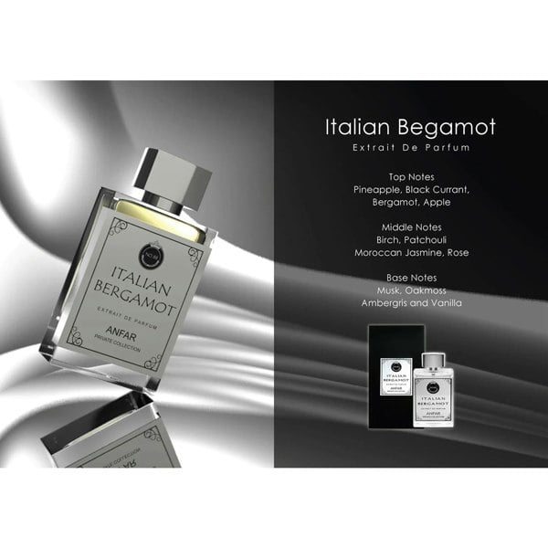 Anfar Italian Bergamot 50ml Extrait de Parfum with note breakdown