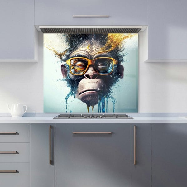 Warren Reed - Designer Monkey With Glasses Splashart Kitchen Splashback