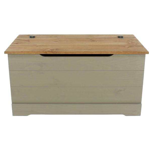 Core Products Corona Grey Modern Storage Trunk Chest, Waxed Pine