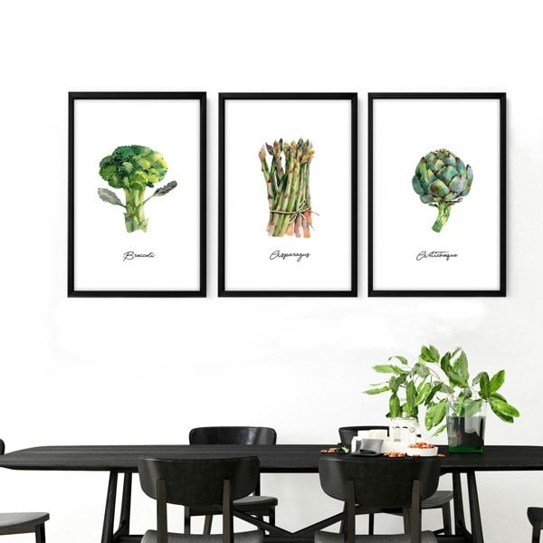 Artwork for a kitchen | set of 3 framed wall art