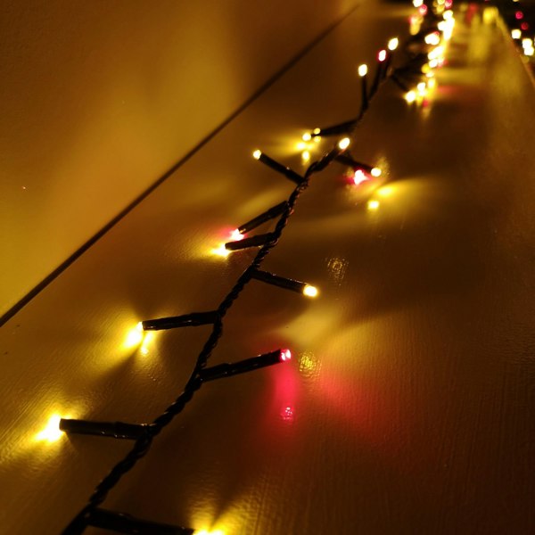 Samuel Alexander 2000 LED 50m Indoor Outdoor Christmas Multi Function Mains Operated String Lights with Timer in Red & Vintage Gold