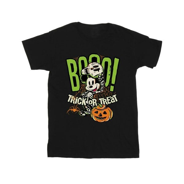Disney Mens Boo Trick Or Treat Mickey Mouse Cotton T-Shirt - Black