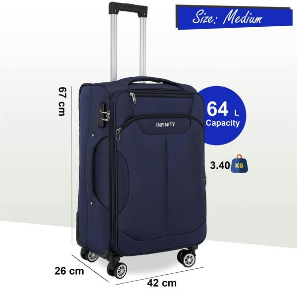 Infinity Luggage 8 Wheel Lightweight Suitcase Luggage TSA Travel Bags Set
