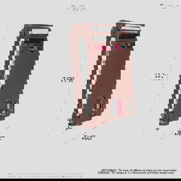 Assots London 'LYNN' Brown Real Leather Slim Credit Cardholder Case