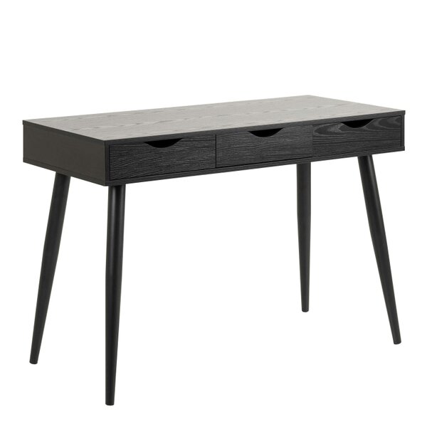 Wyld Haus Dresden Black Wooden Office Desk 3 Drawers