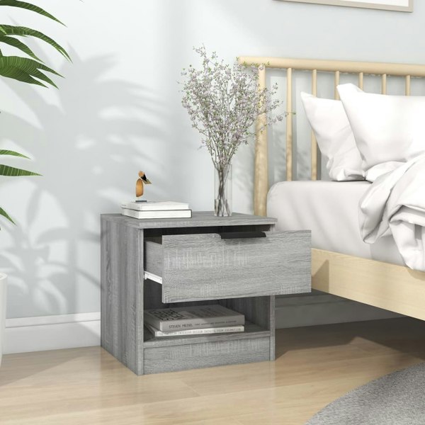 Berkfield Bedside Cabinets 2 pcs Grey Sonoma Engineered Wood