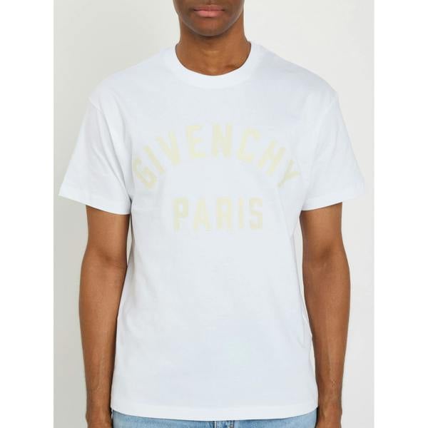 Givenchy Applique Logo Yellow T-Shirt   in  White