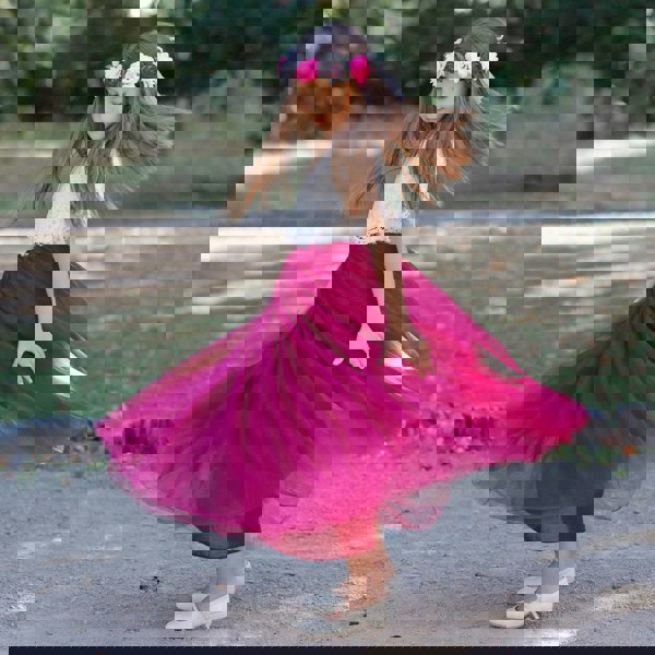 Girl twirling in a party outfit