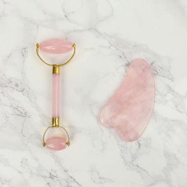 White Lotus Beauty Genuine Crystal Roller Chemical Free Rose Quartz