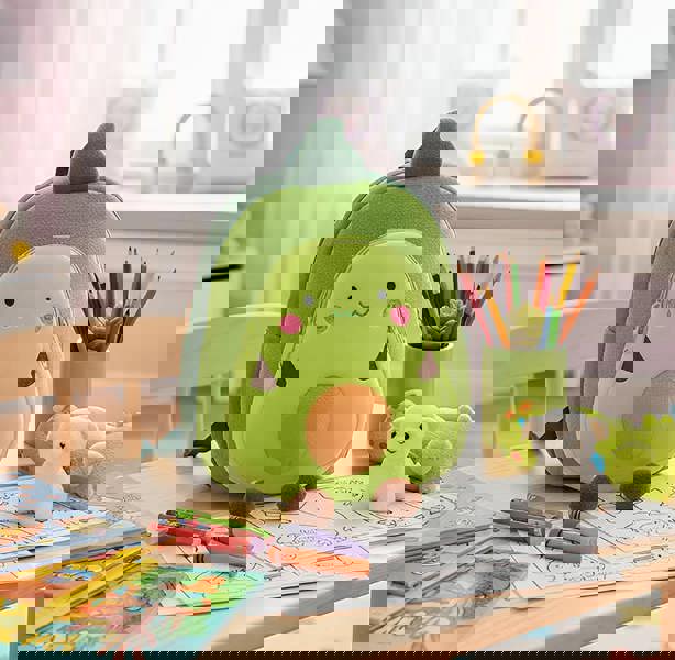 ANYKIDZ 3D Yellow Avocado Kids School Backpack Cute Cartoon Animal Style Children Toddler Plush Bag Perfect Accessories For Boys and Girls