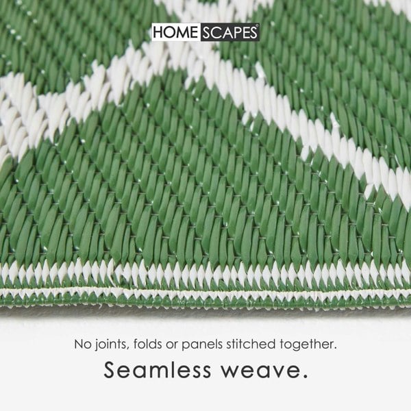 HOMESCAPES Outdoor Rug Luxury Waterproof Reversible Recycled, For Garden, Ada Botanical